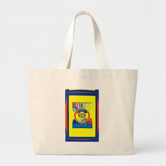 Kleurrijke USA Change: een feestelijk ontwerp Grote Tote Bag (Voorkant)