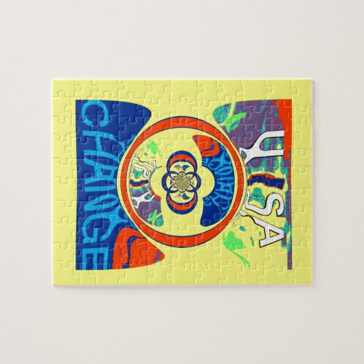 Kleurrijke USA Change: een feestelijk ontwerp Legpuzzel (Horizontaal)