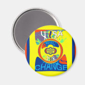 Kleurrijke USA Change: een feestelijk ontwerp Magneet (Voorkant / Achterkant)