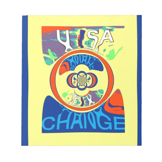 Kleurrijke USA Change: een feestelijk ontwerp Notitieblok (Voorkant)