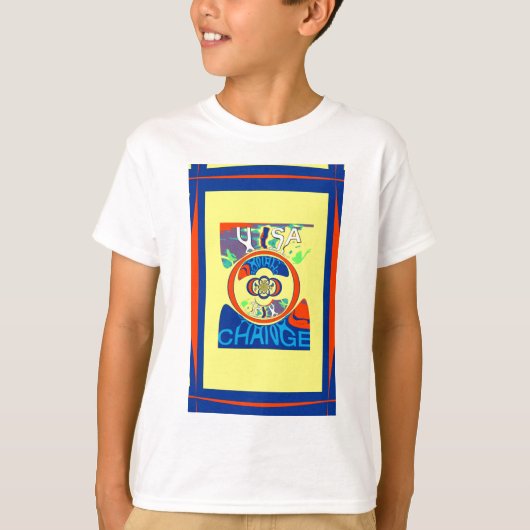Kleurrijke USA Change: een feestelijk ontwerp T-shirt (Voorkant)