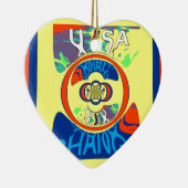 Kleurrijke USA Change: een feestelijke design art  Keramisch Ornament (Rechts)