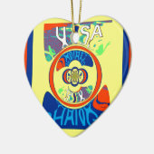 Kleurrijke USA Change: een feestelijke design art  Keramisch Ornament (Links)