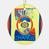 Kleurrijke USA Change: een feestelijke design art  Keramisch Ornament (Links)