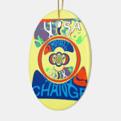 Kleurrijke USA Change: een feestelijke design art  Keramisch Ornament (Links)