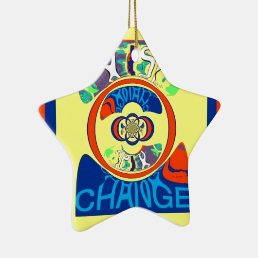 Kleurrijke USA Change: een feestelijke design art  Keramisch Ornament (Rechts)