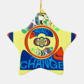 Kleurrijke USA Change: een feestelijke design art Keramisch Ornament (Voorkant)
