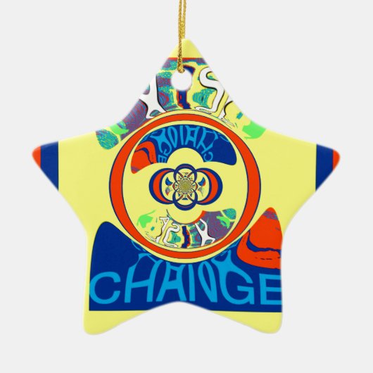 Kleurrijke USA Change: een feestelijke design art  Keramisch Ornament (Voorkant)