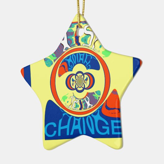 Kleurrijke USA Change: een feestelijke design art  Keramisch Ornament (Links)
