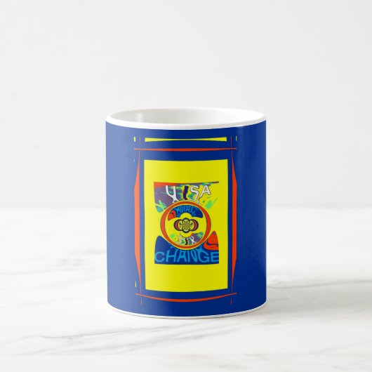 Kleurrijke USA Change: een feestelijke design art Koffiemok (Center)