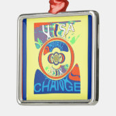 Kleurrijke USA Change: een feestelijke design art  Metalen Ornament (Links)