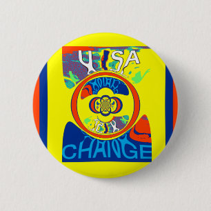 Kleurrijke USA Change: een feestelijke design art  Ronde Button 5,7 Cm