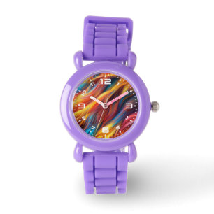Kleurrijke vachttextuur achtergrond-68454 horloge