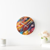 Kleurrijke vachttextuur achtergrond-68454 ronde klok (Huis)