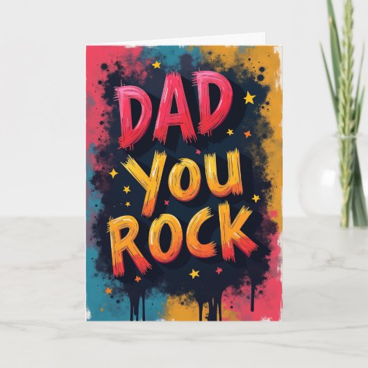 Kleurrijke Vader Je Bent Geweldig Vaderdag Kleurri Feestdagen Kaart (Voorkant)