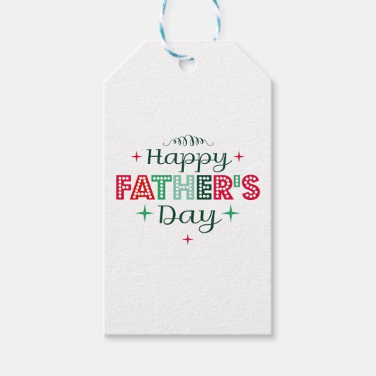 kleurrijke vaderdag cadeaulabel (Voorkant)