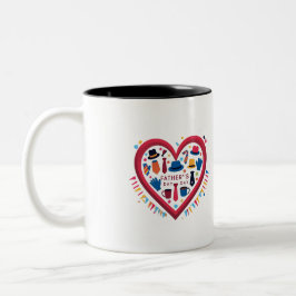 Kleurrijke Vaderdag Heart Design – Perfect Dad G Tweekleurige Koffiemok