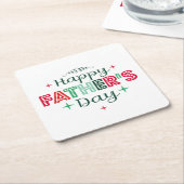 kleurrijke vaderdag kartonnen onderzetters (Schuin)