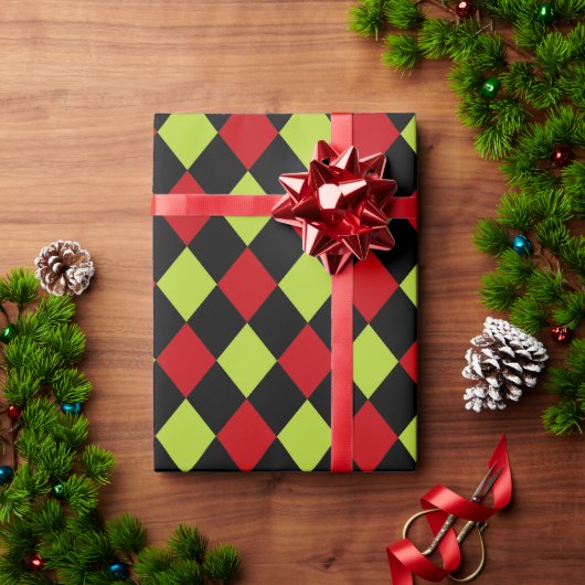 Kleurrijke Vakantie Harlekijn Patroon Cadeaupapier (Feestdagen Geschenken)
