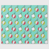 Kleurrijke vakantie ornamenten kerstcadeau cadeaupapier (Vlak)