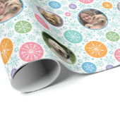 Kleurrijke vakantie sneeuwvlokken 3 aangepaste fot cadeaupapier (Rol Hoek)