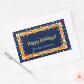 Kleurrijke Vakantie Twinkle String Lichten Kerstmi Rechthoekige Sticker (Envelop)