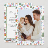 Kleurrijke vakantiefotokaart met feestelijk patroo feestdagenkaart (Voorkant / Achterkant)