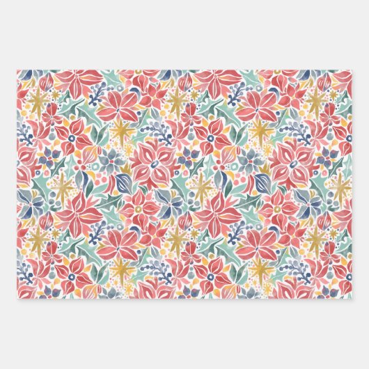 Kleurrijke vakantiekoppen voor vloerbedekking inpakpapier vel (Voorkant 3)