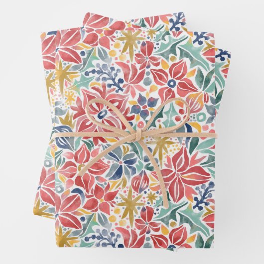 Kleurrijke vakantiekoppen voor vloerbedekking inpakpapier vel (In situ)