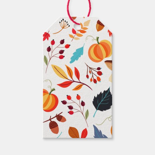 Kleurrijke val bladeren cadeaulabel (Voorkant)
