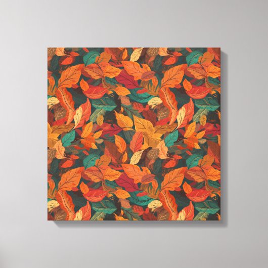 Kleurrijke val bladeren canvas afdruk (Voorkant)