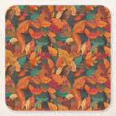 Kleurrijke val bladeren kartonnen onderzetters (Voorkant)