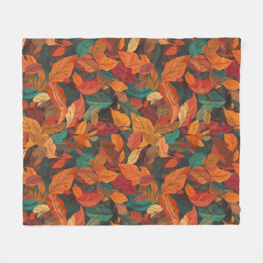 Kleurrijke val bladeren medium fleece deken (Voorkant (Horizontaal))