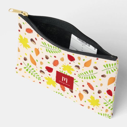 Kleurrijke val bladeren patroon met aangepaste naa etui (Open)