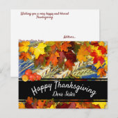 Kleurrijke val laat aanpasbare Thanksgiving achter Feestdagenkaart (Voorkant / Achterkant)