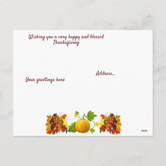 Kleurrijke val laat aanpasbare Thanksgiving achter Feestdagenkaart (Achterkant)