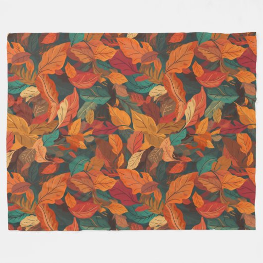 Kleurrijke val laat groot fleece deken (Voorkant (Horizontaal))