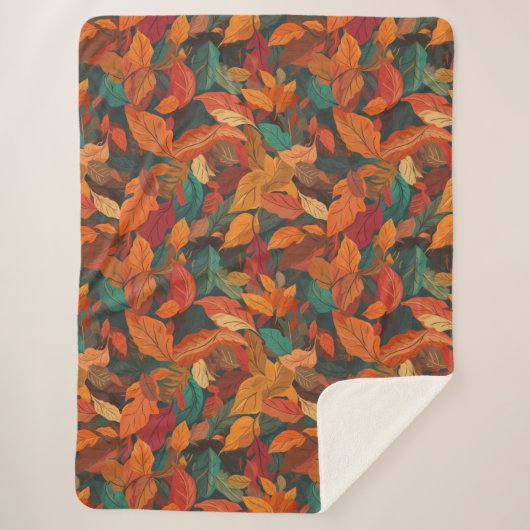 Kleurrijke val laat groot sherpa deken (Voorkant)