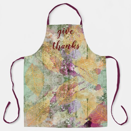 Kleurrijke val laat  Thanksgiving achter Schort (Voorkant)