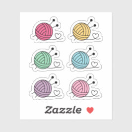 Kleurrijke val van het Knitting Yarn-vaartuig, set Sticker