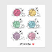 Kleurrijke val van het Knitting Yarn-vaartuig, set Sticker (Vel)