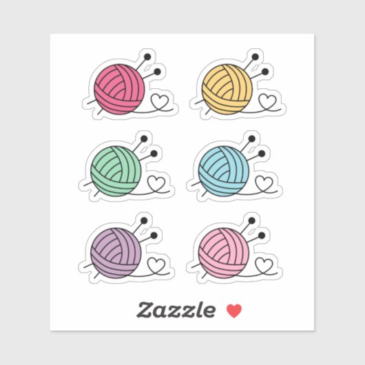 Kleurrijke val van het Knitting Yarn-vaartuig, set Sticker (Vel)
