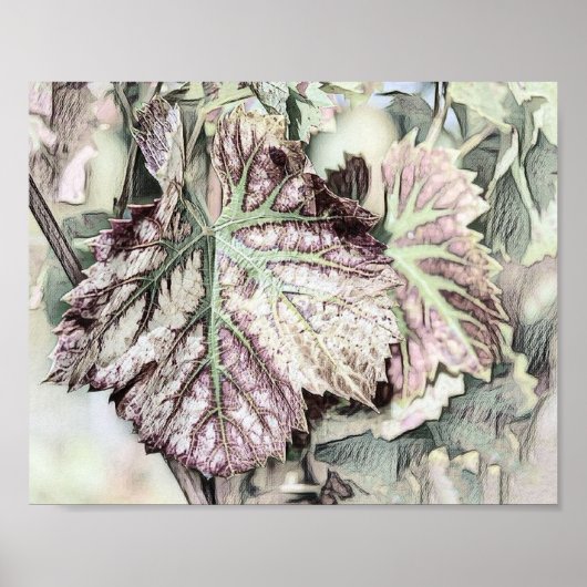 Kleurrijke valbladeren met valkleuren tekening poster (Voorkant)