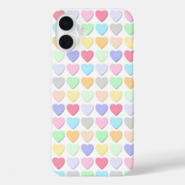 KLEURRIJKE VALENTIJN BERICHT HARTEN SNOEPJES iPhone 16 PLUS HOESJE