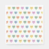 Kleurrijke Valentijn Gespreksharten Servet (Voorkant)