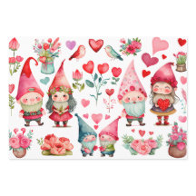 Kleurrijke Valentijn kabouters Set van 3 Assorted 