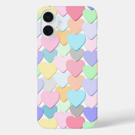 KLEURRIJKE VALENTIJNBERICHT HARTEN iPhone 16 PLUS HOESJE