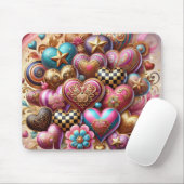 KLEURRIJKE VALENTIJNSDAG HARTEN MUISMAT (Met muis)