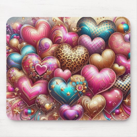  KLEURRIJKE VALENTIJNSDAG HARTEN MUISMAT (Voorkant)