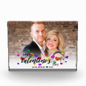 Kleurrijke Valentijnsdag Hoortfoto Typografie Fotoblokken (Voorkant)